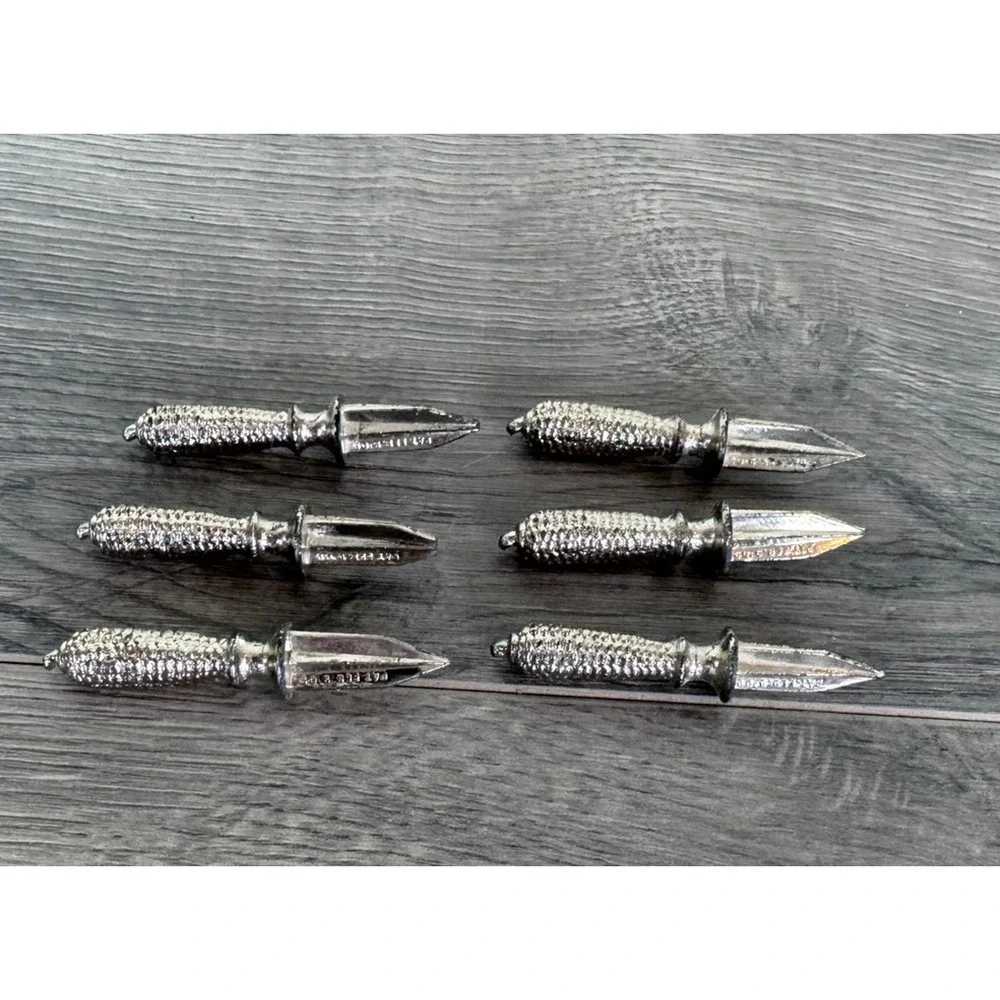 Vintage Corn Cob Holders Set of 6 Patented Silver Metal Skewers Picks 3 pair
